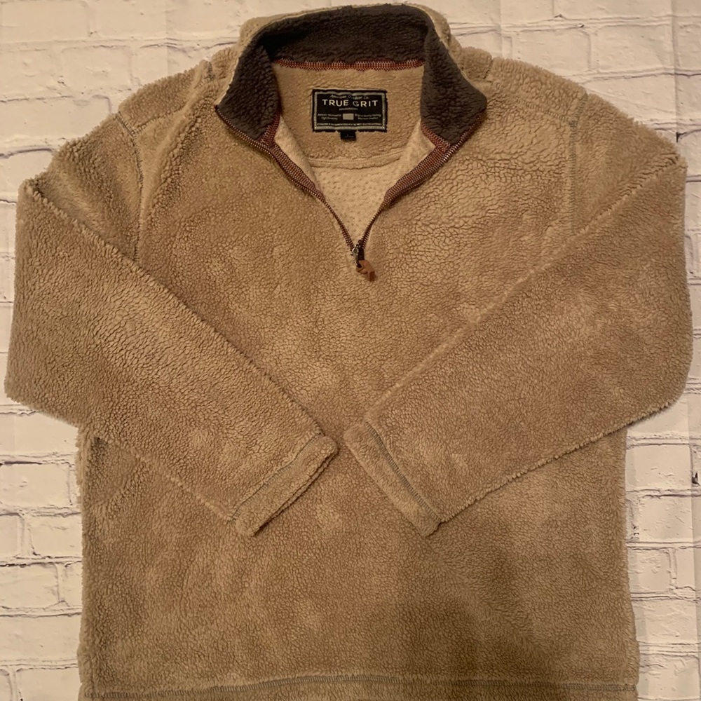 True Grit Mens Sherpa Fleece 1/4 Zip Pullover